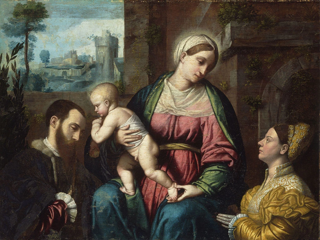 102-Alessandro Bonvicino-Moretto-Madonna col Bambino e due donatori-Philadelphia Museum of Art